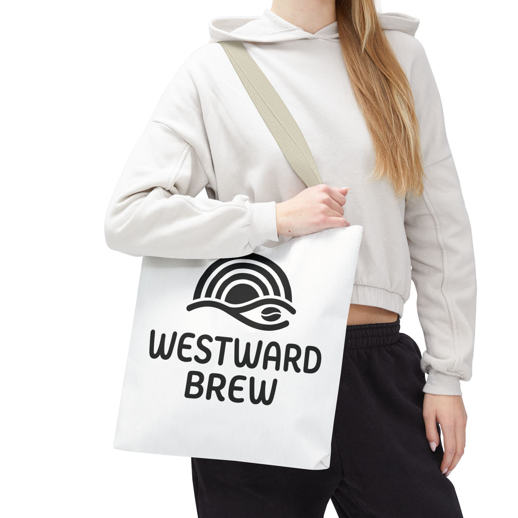 Westward Brew Logo Tote Bag – Coastal Coffee Canvas Tote
