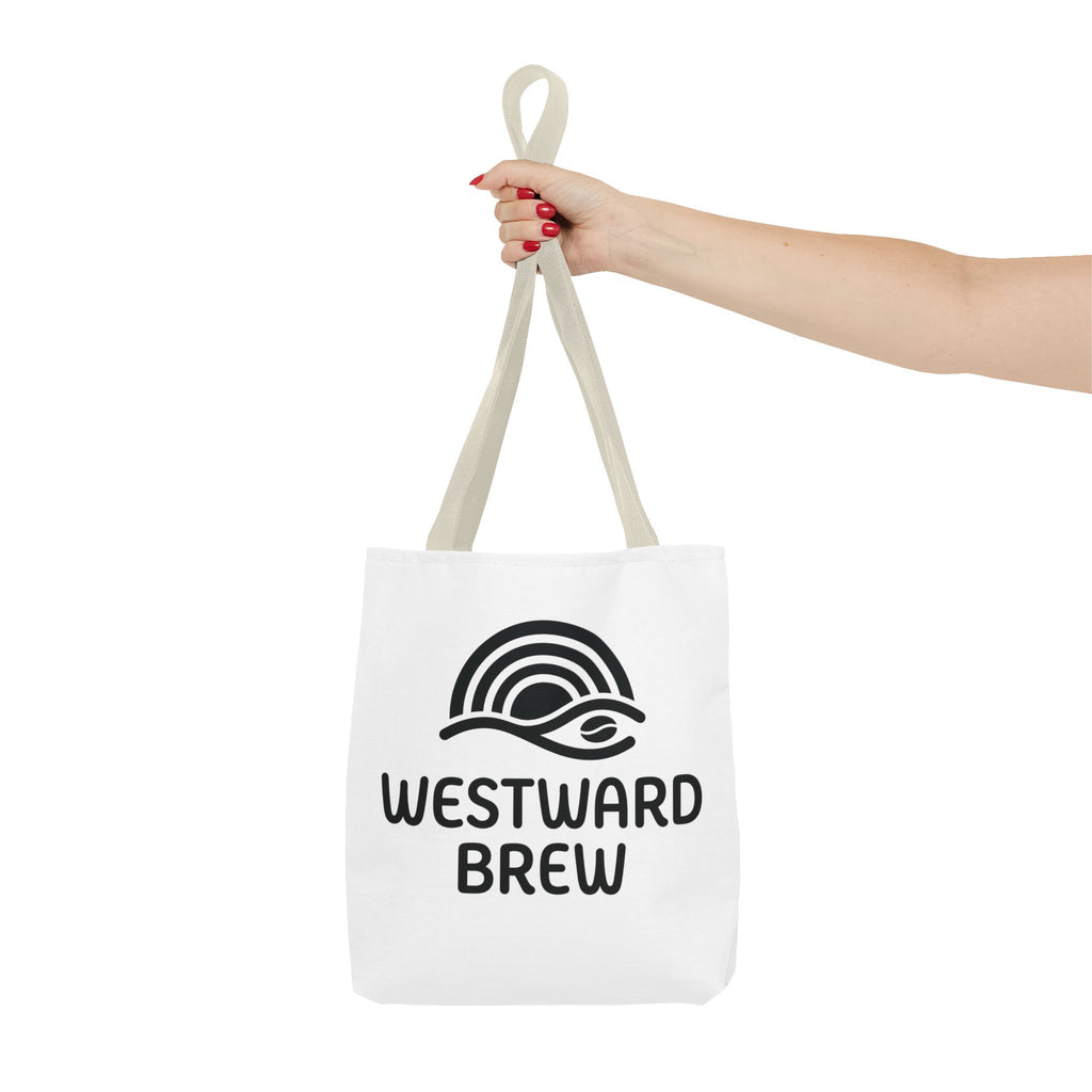 Westward Brew Logo Tote Bag – Coastal Coffee Canvas Tote
