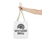 Westward Brew Logo Tote Bag – Coastal Coffee Canvas Tote