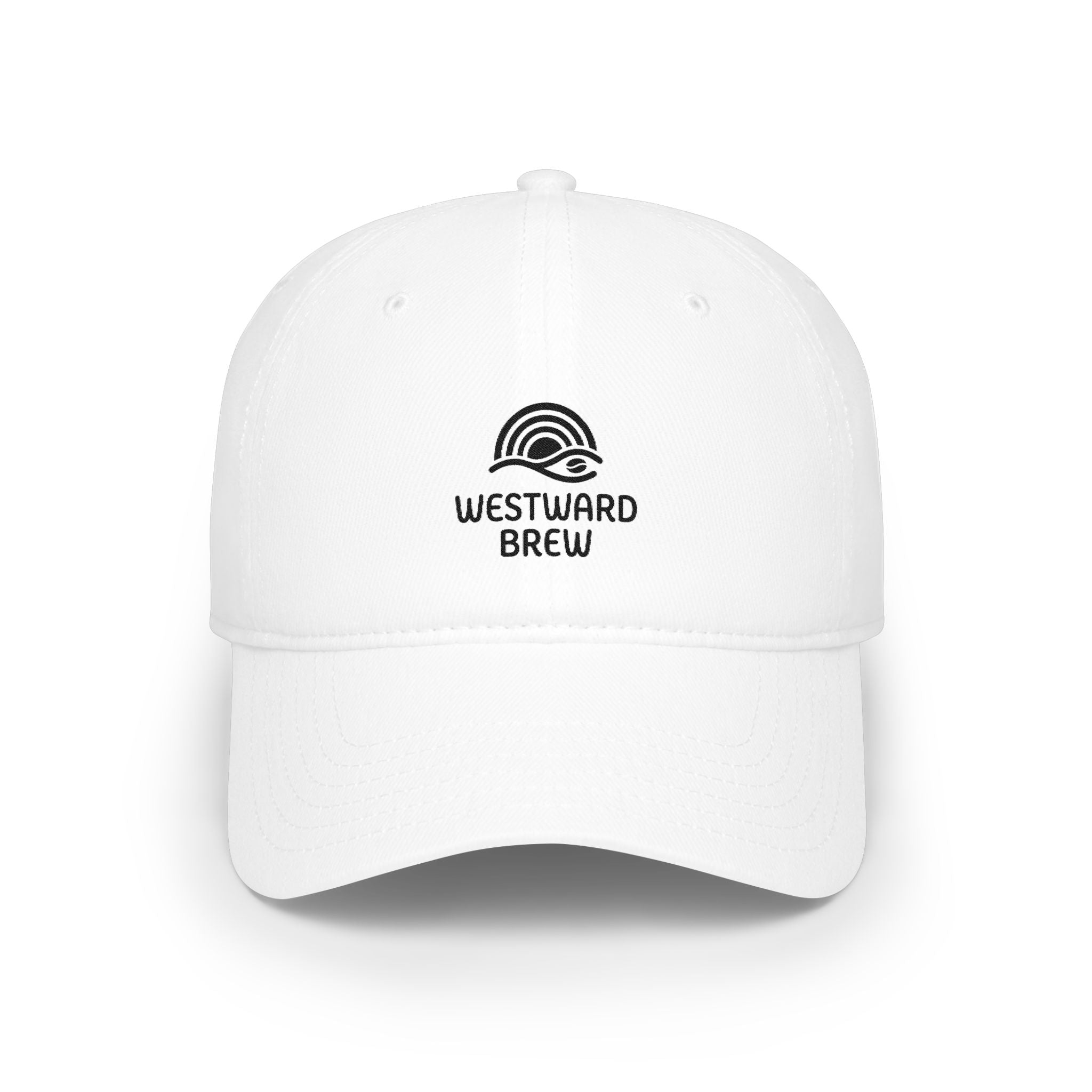 Westward Brew Embroidered Baseball Cap — Minimal Coffee Logo Hat