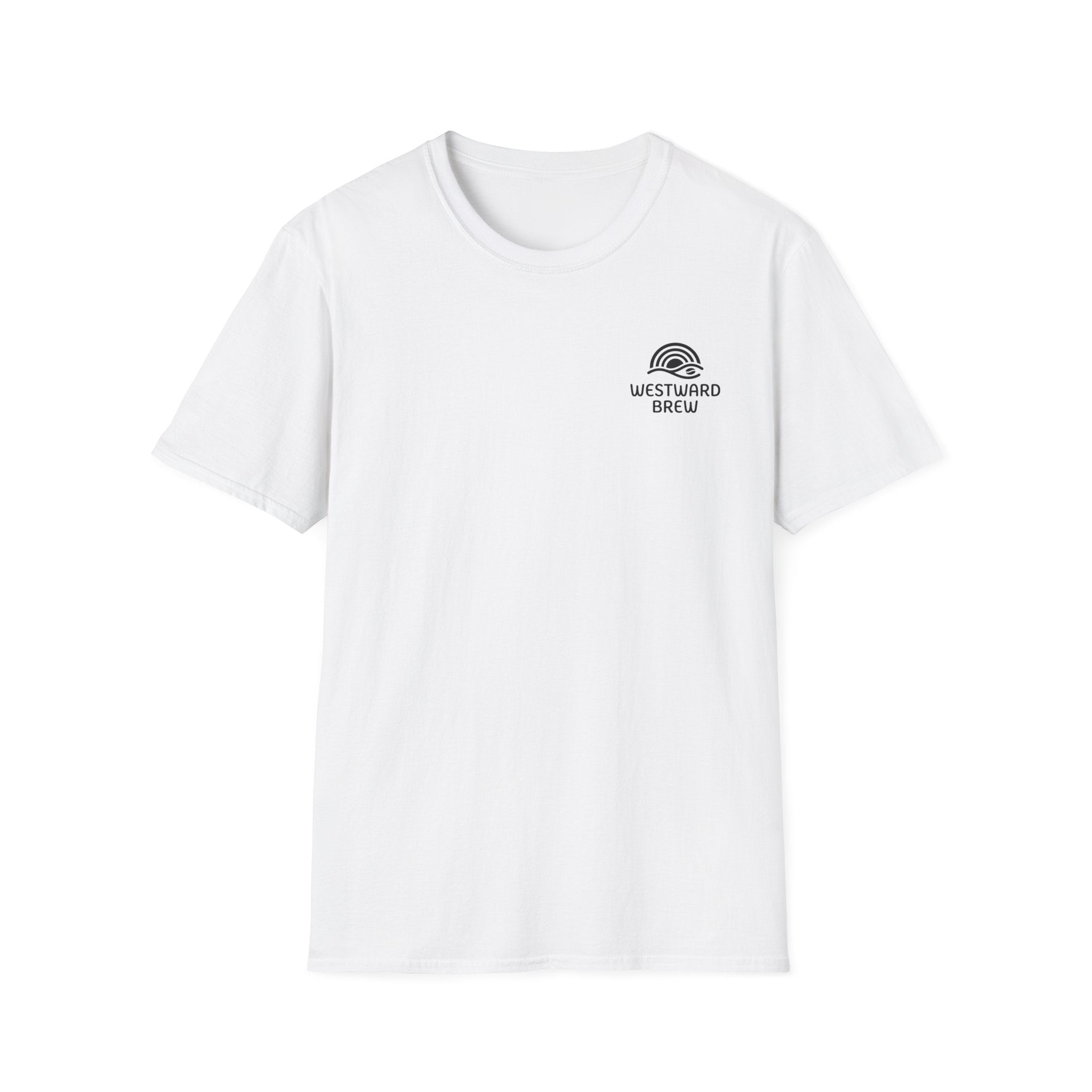 Westward Brew Coffee T-Shirt — Minimalist Logo Tee for Coffee Lovers