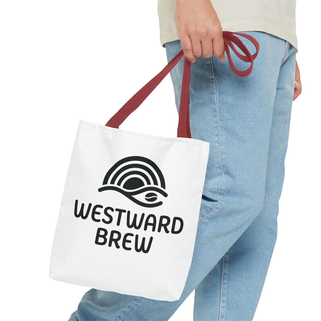 Westward Brew Logo Tote Bag – Coastal Coffee Canvas Tote