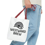 Westward Brew Logo Tote Bag – Coastal Coffee Canvas Tote