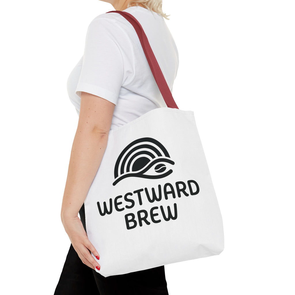 Westward Brew Logo Tote Bag – Coastal Coffee Canvas Tote