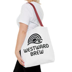 Westward Brew Logo Tote Bag – Coastal Coffee Canvas Tote