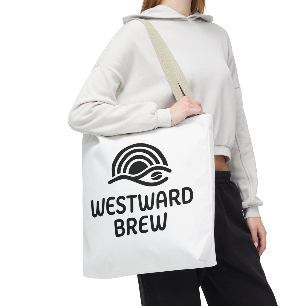 Westward Brew Logo Tote Bag – Coastal Coffee Canvas Tote