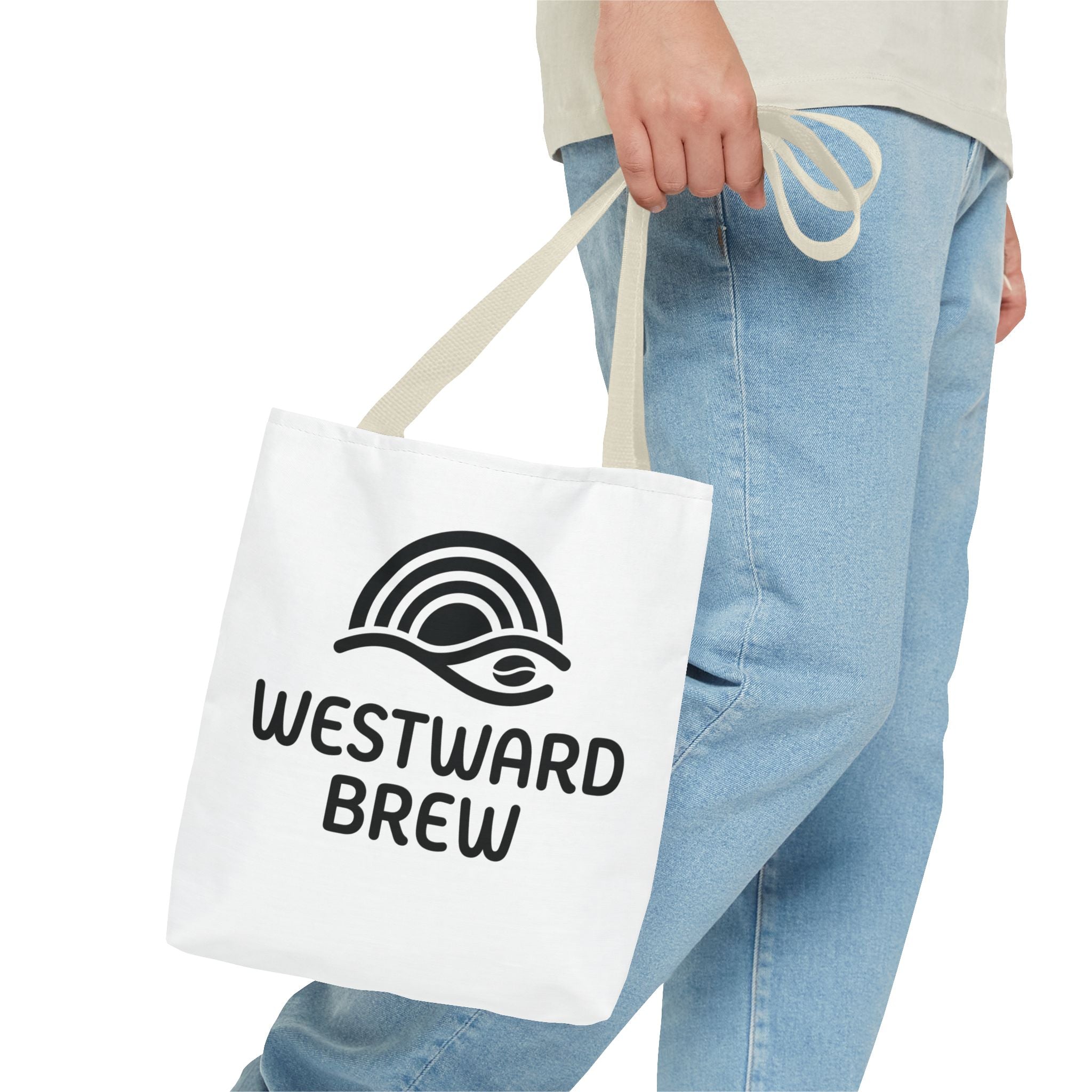 Westward Brew Logo Tote Bag – Coastal Coffee Canvas Tote