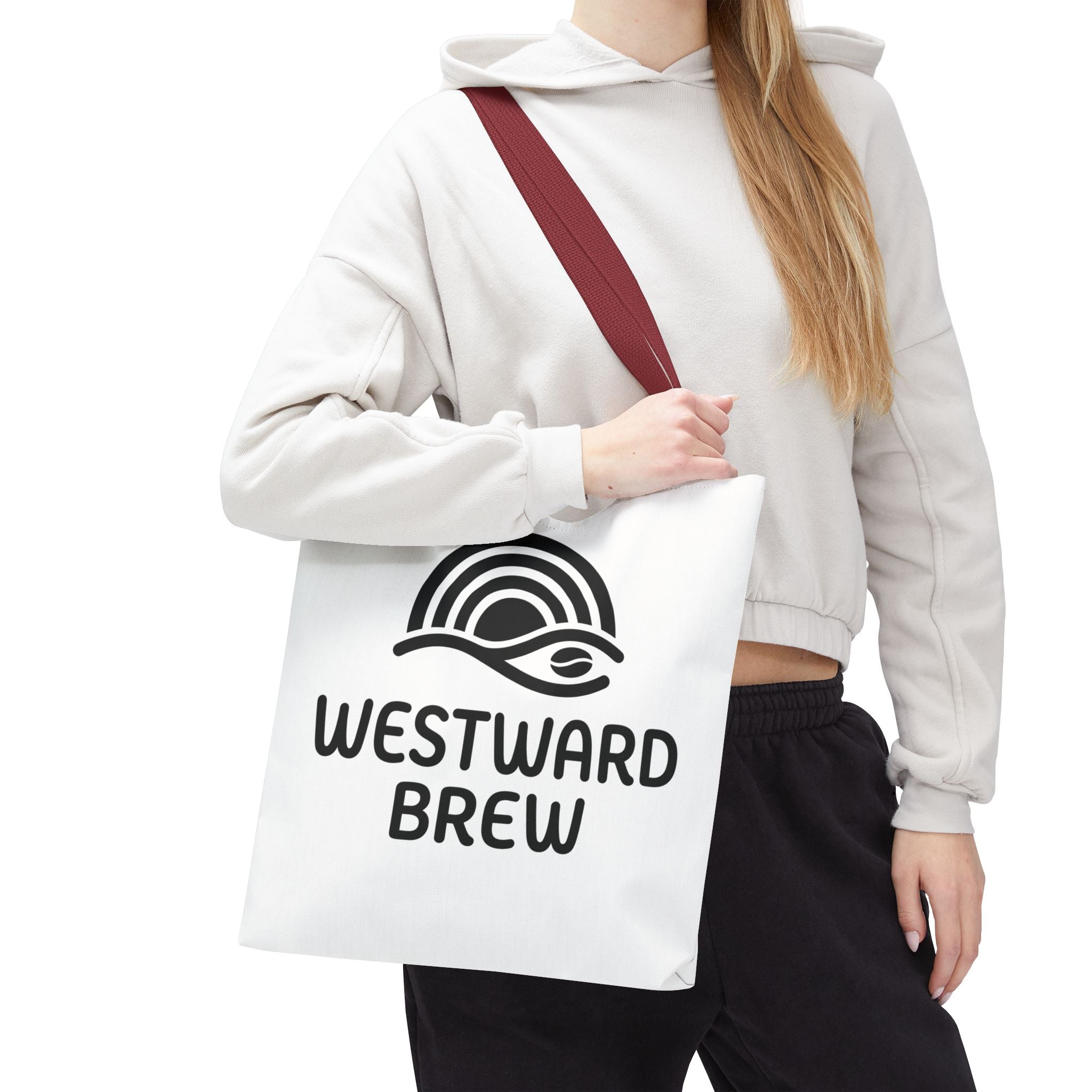 Westward Brew Logo Tote Bag – Coastal Coffee Canvas Tote