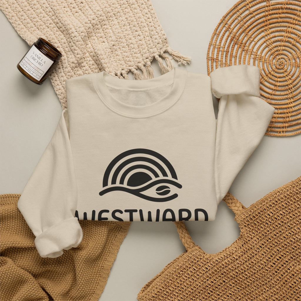 Westward Brew Crewneck Sweatshirt — Coastal Coffee Logo Pullover
