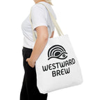 Westward Brew Logo Tote Bag – Coastal Coffee Canvas Tote