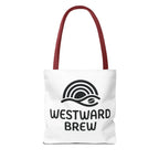 Westward Brew Logo Tote Bag – Coastal Coffee Canvas Tote
