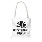 Westward Brew Logo Tote Bag – Coastal Coffee Canvas Tote