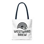 Westward Brew Logo Tote Bag – Coastal Coffee Canvas Tote