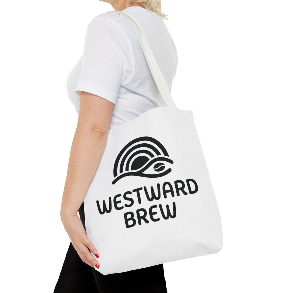 Westward Brew Logo Tote Bag – Coastal Coffee Canvas Tote