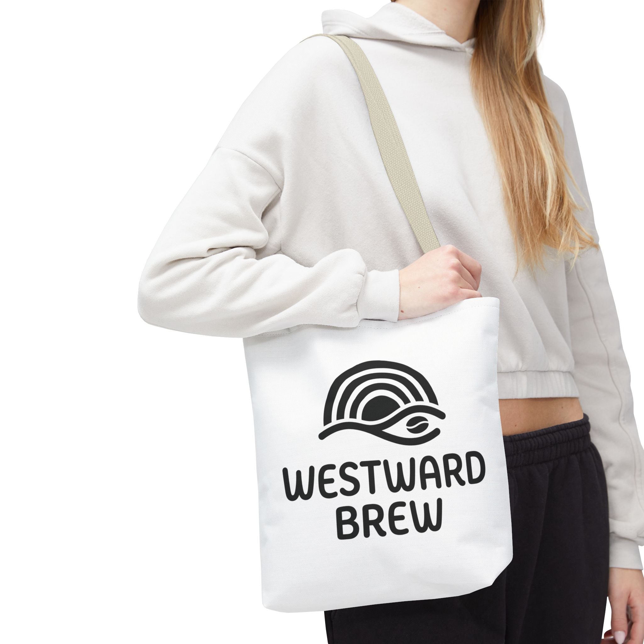 Westward Brew Logo Tote Bag – Coastal Coffee Canvas Tote