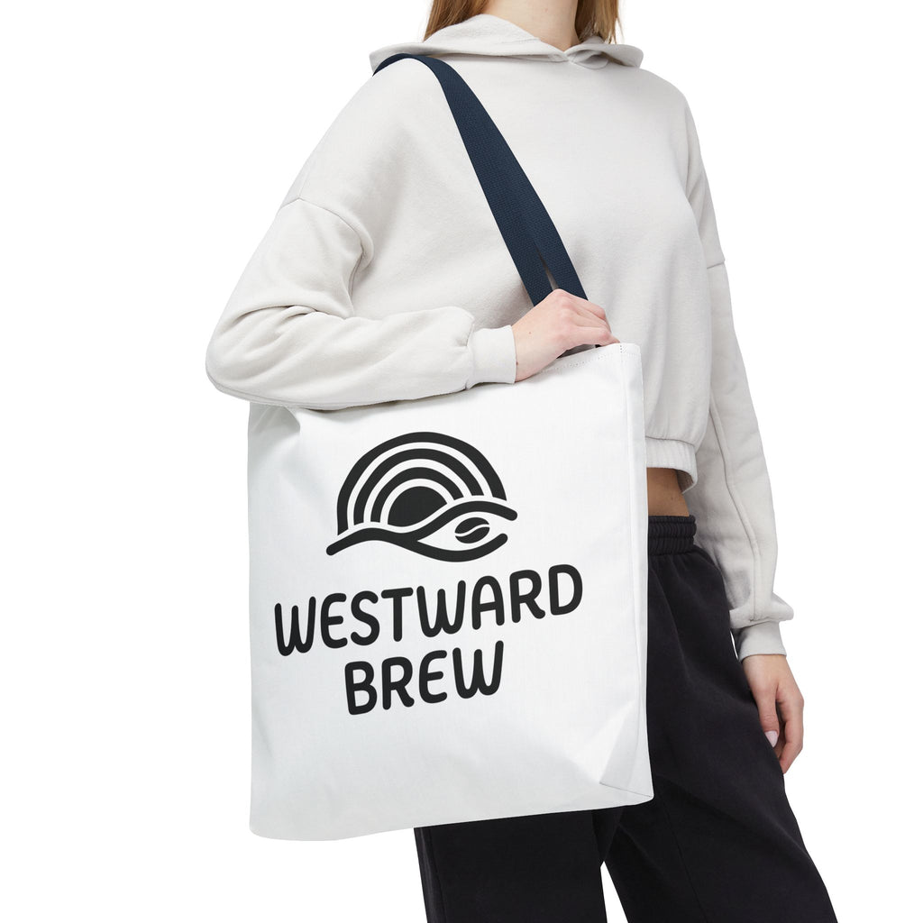 Westward Brew Logo Tote Bag – Coastal Coffee Canvas Tote
