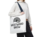 Westward Brew Logo Tote Bag – Coastal Coffee Canvas Tote