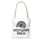 Westward Brew Logo Tote Bag – Coastal Coffee Canvas Tote