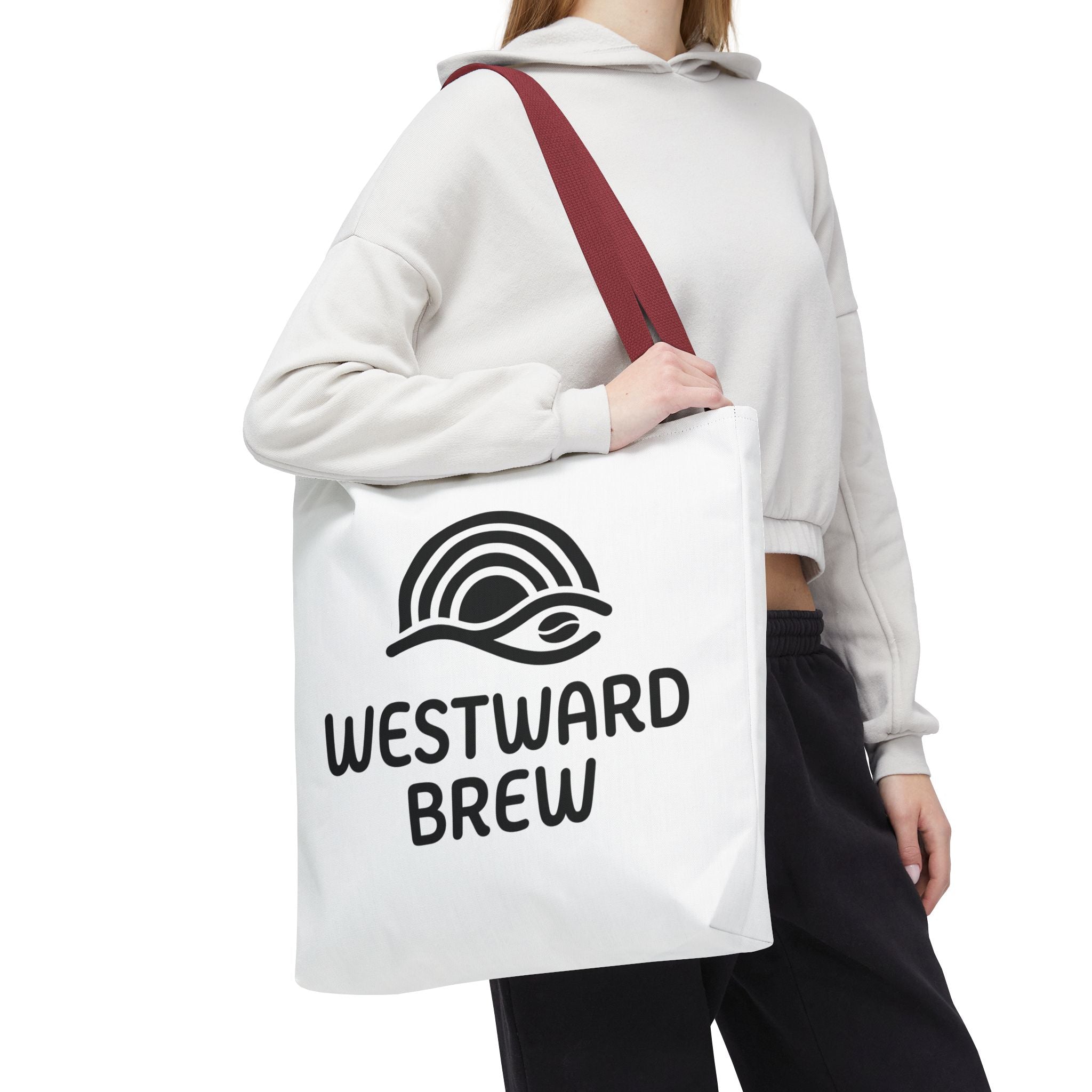 Westward Brew Logo Tote Bag – Coastal Coffee Canvas Tote