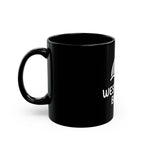 Westward Brew Coffee Mug — Black Ceramic 11oz/15oz with Retro Wave Logo