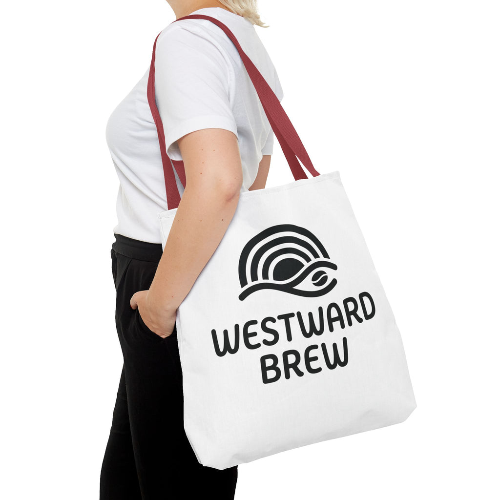 Westward Brew Logo Tote Bag – Coastal Coffee Canvas Tote