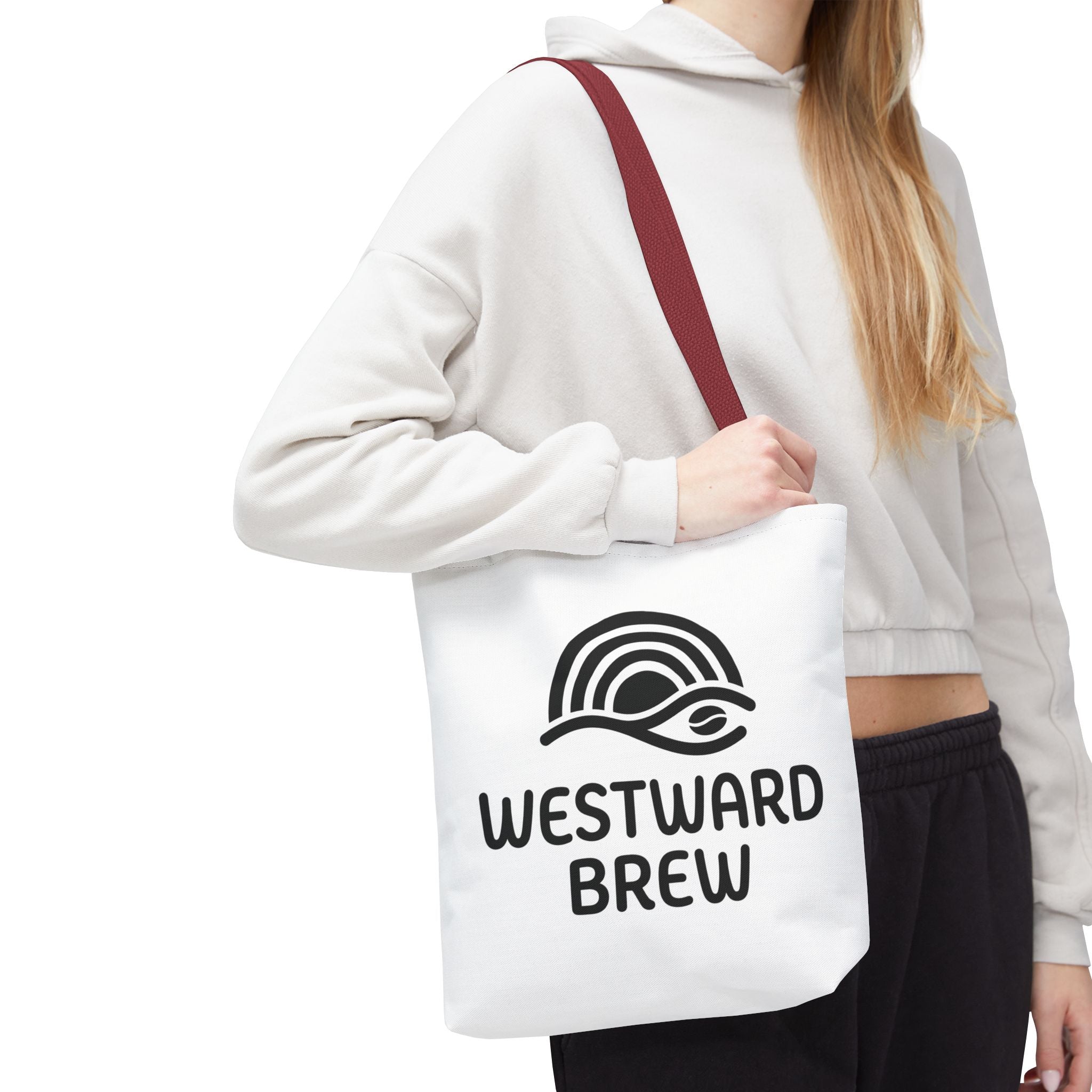 Westward Brew Logo Tote Bag – Coastal Coffee Canvas Tote