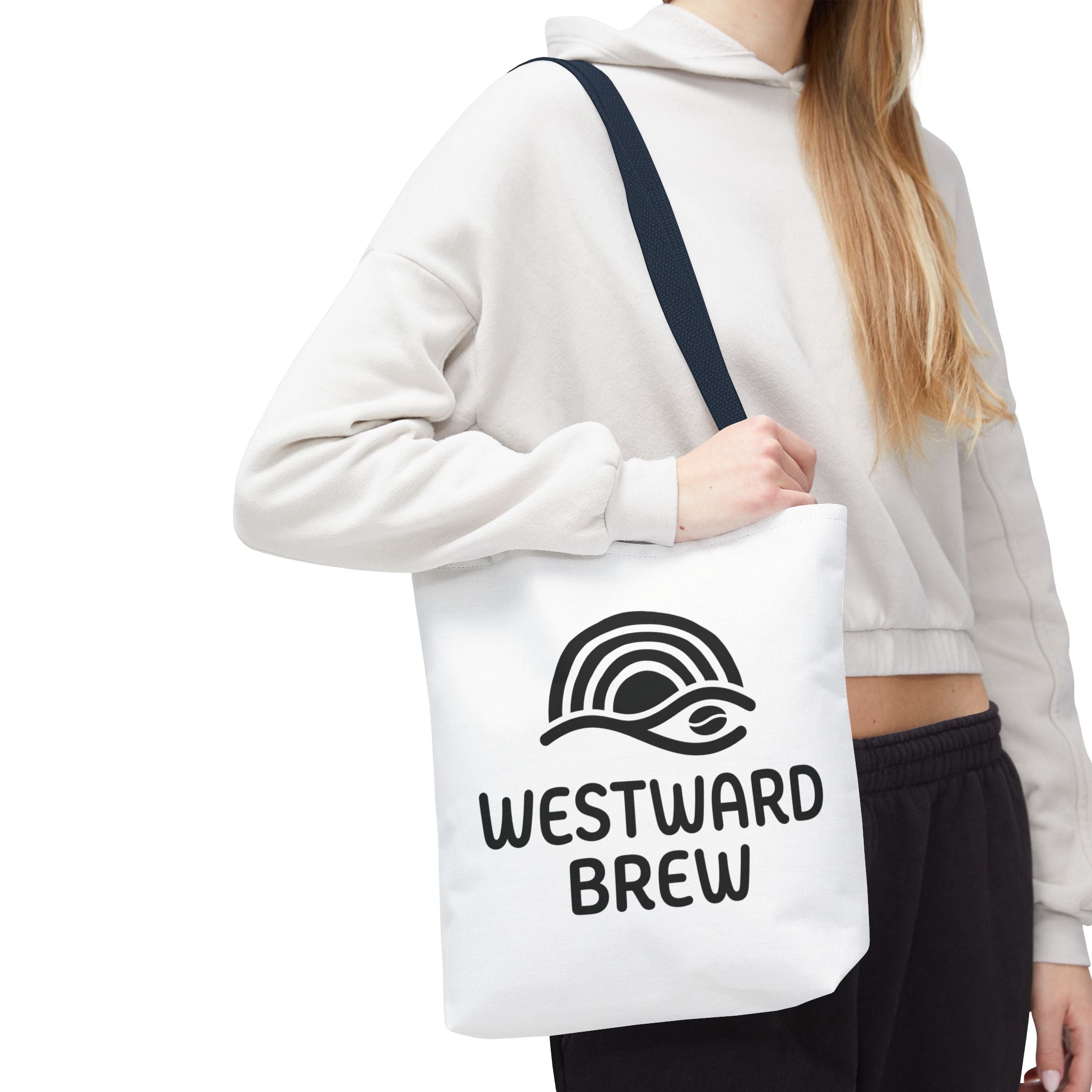 Westward Brew Logo Tote Bag – Coastal Coffee Canvas Tote