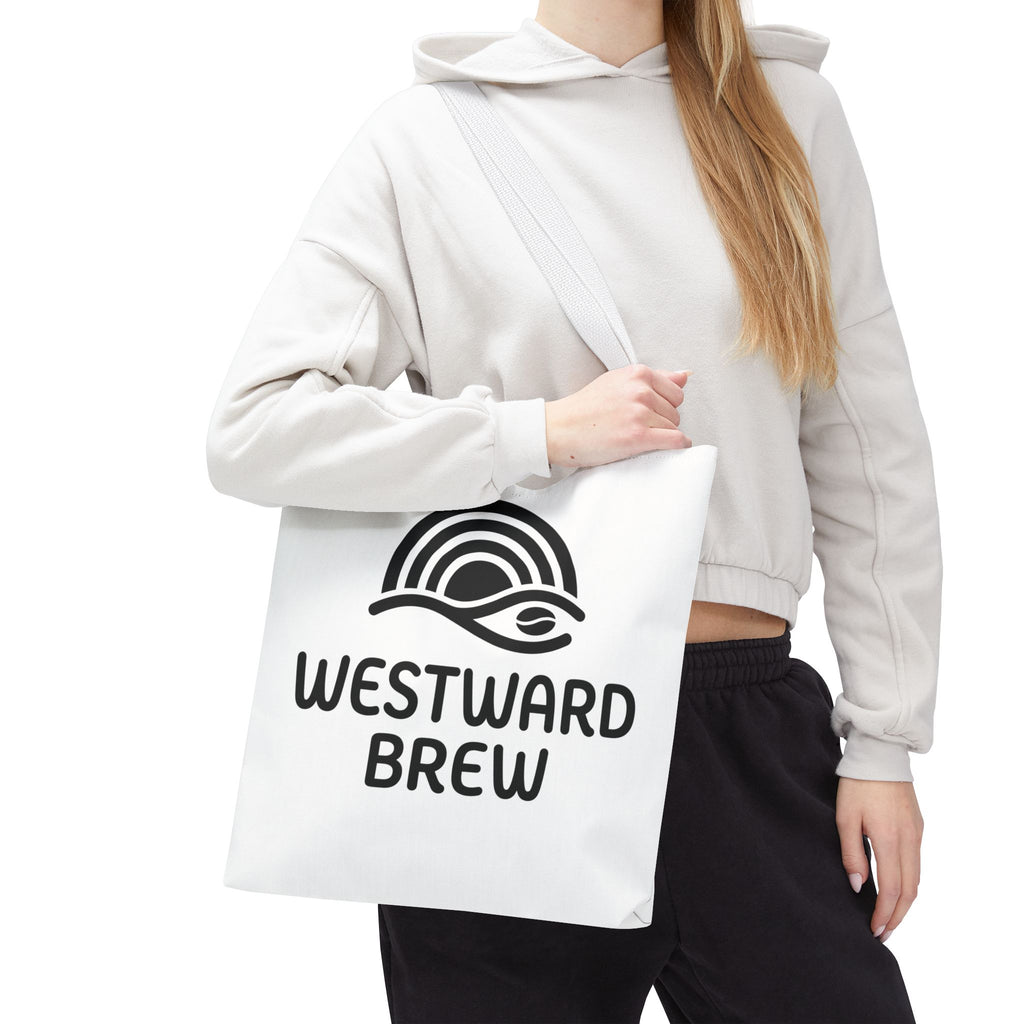 Westward Brew Logo Tote Bag – Coastal Coffee Canvas Tote