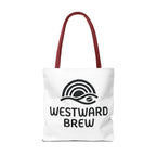 Westward Brew Logo Tote Bag – Coastal Coffee Canvas Tote