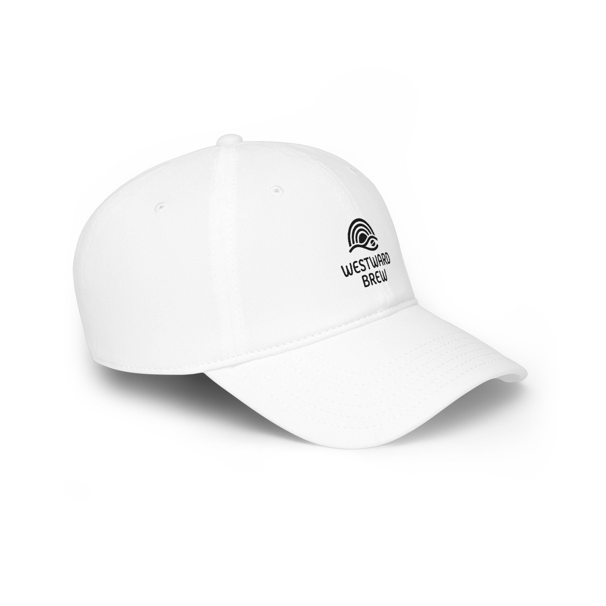 Westward Brew Embroidered Baseball Cap — Minimal Coffee Logo Hat