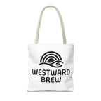 Westward Brew Logo Tote Bag – Coastal Coffee Canvas Tote