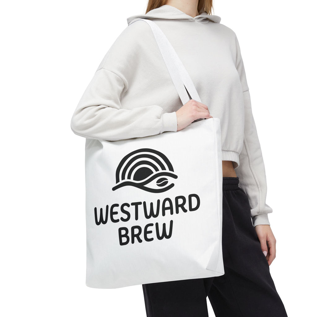 Westward Brew Logo Tote Bag – Coastal Coffee Canvas Tote