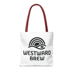 Westward Brew Logo Tote Bag – Coastal Coffee Canvas Tote