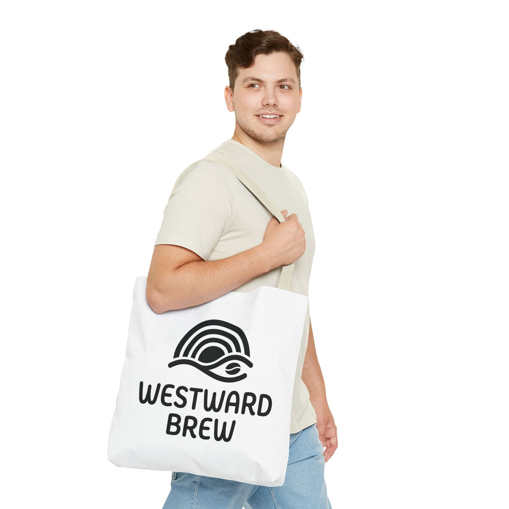 Westward Brew Logo Tote Bag – Coastal Coffee Canvas Tote