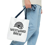 Westward Brew Logo Tote Bag – Coastal Coffee Canvas Tote