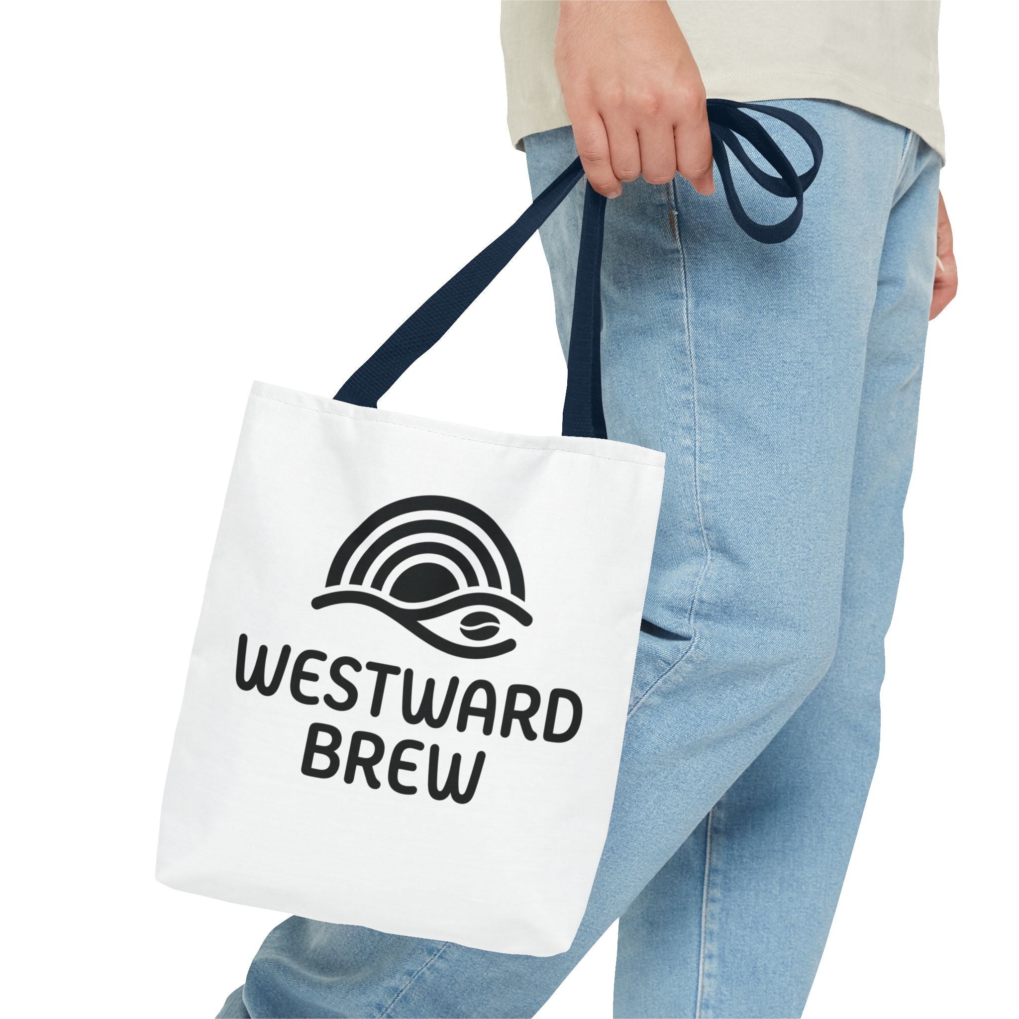 Westward Brew Logo Tote Bag – Coastal Coffee Canvas Tote