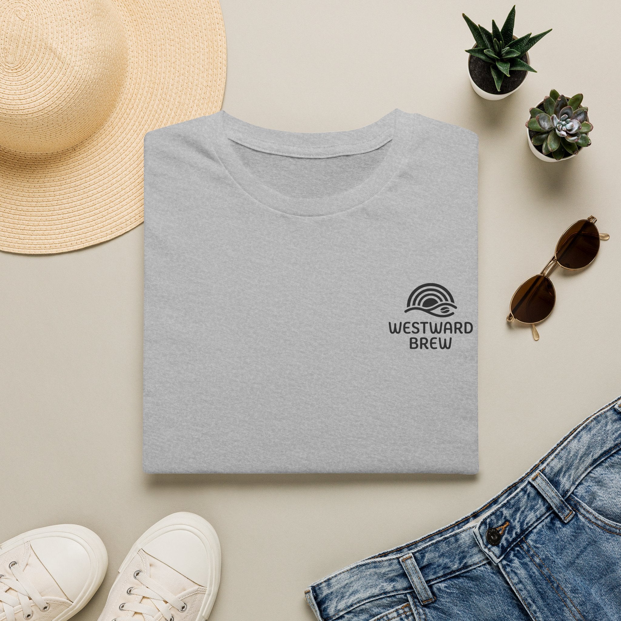 Westward Brew Coffee T-Shirt — Minimalist Logo Tee for Coffee Lovers