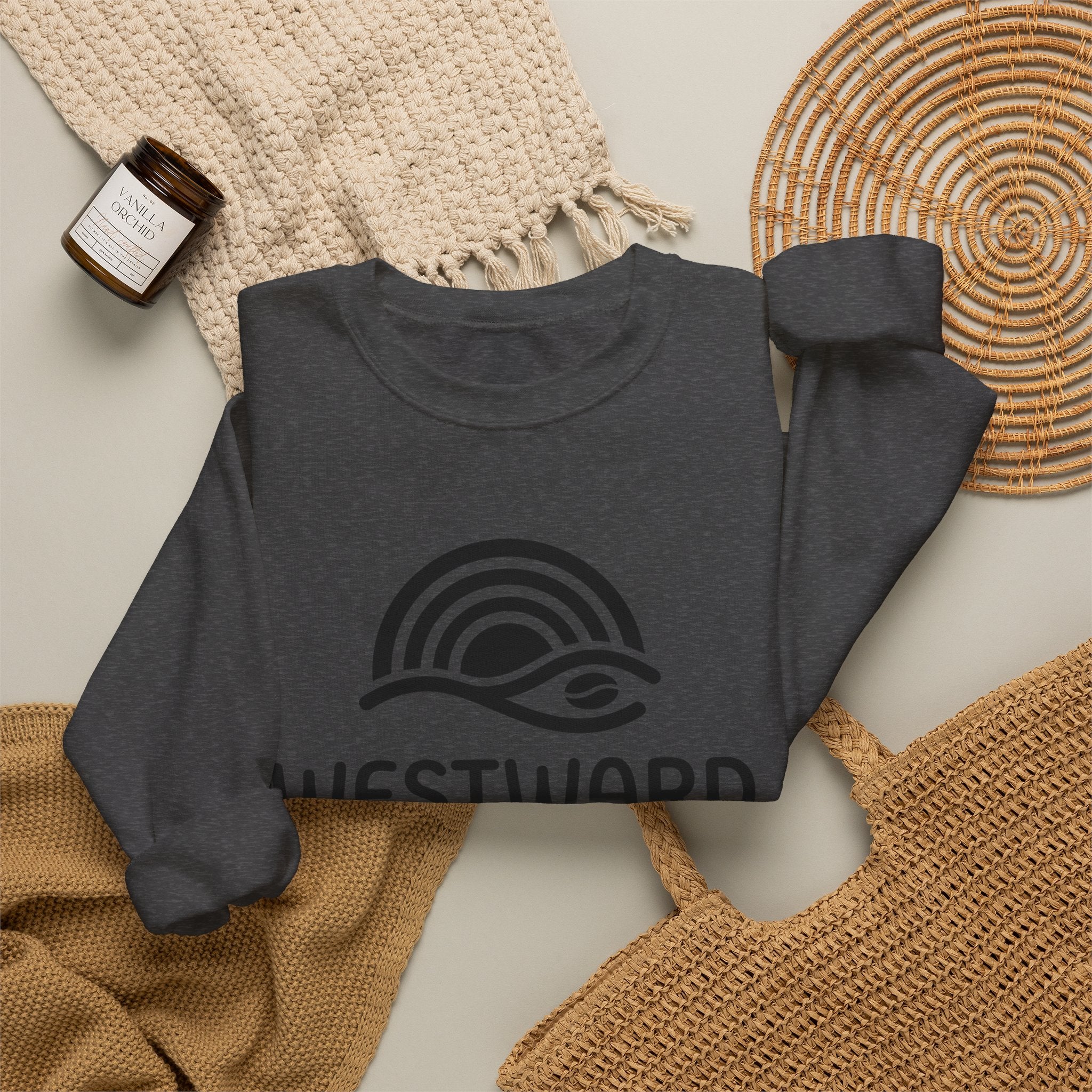 Westward Brew Crewneck Sweatshirt — Coastal Coffee Logo Pullover