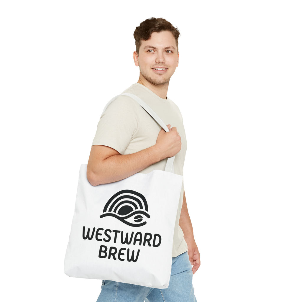 Westward Brew Logo Tote Bag – Coastal Coffee Canvas Tote