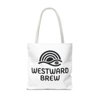Westward Brew Logo Tote Bag – Coastal Coffee Canvas Tote