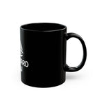 Westward Brew Coffee Mug — Black Ceramic 11oz/15oz with Retro Wave Logo