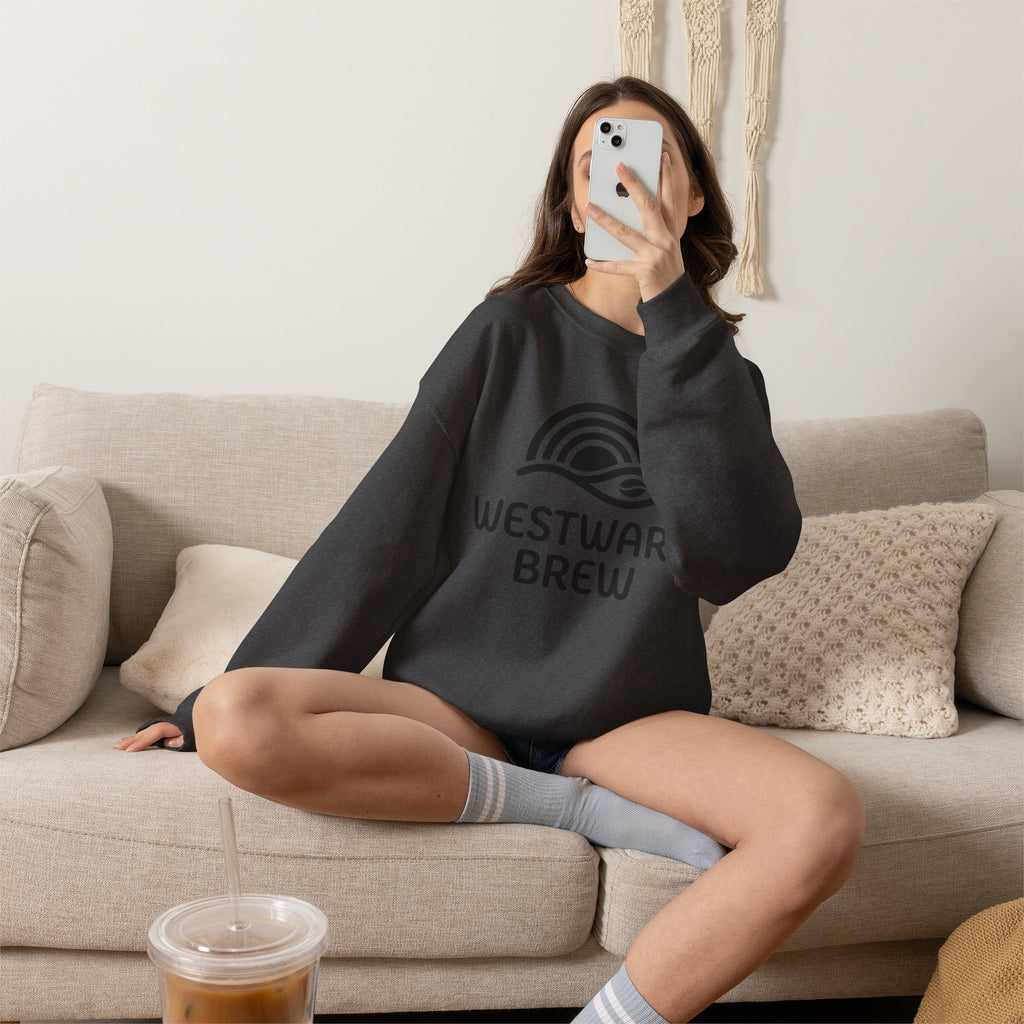 Westward Brew Crewneck Sweatshirt — Coastal Coffee Logo Pullover