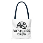 Westward Brew Logo Tote Bag – Coastal Coffee Canvas Tote