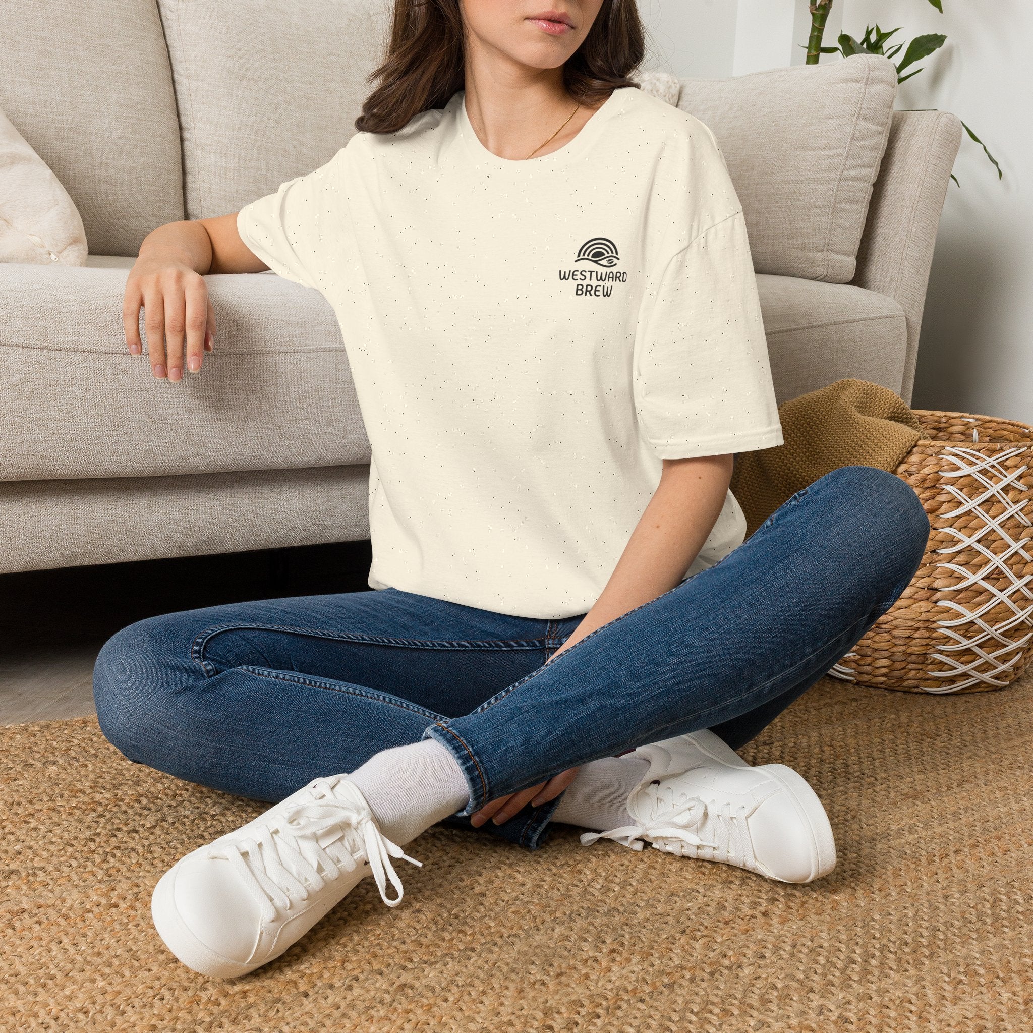 Westward Brew Coffee T-Shirt — Minimalist Logo Tee for Coffee Lovers
